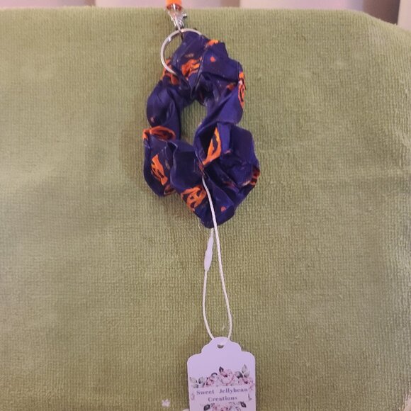 Scrunchie Halloween Themed Wristlet Keyring - Picture 1 of 3